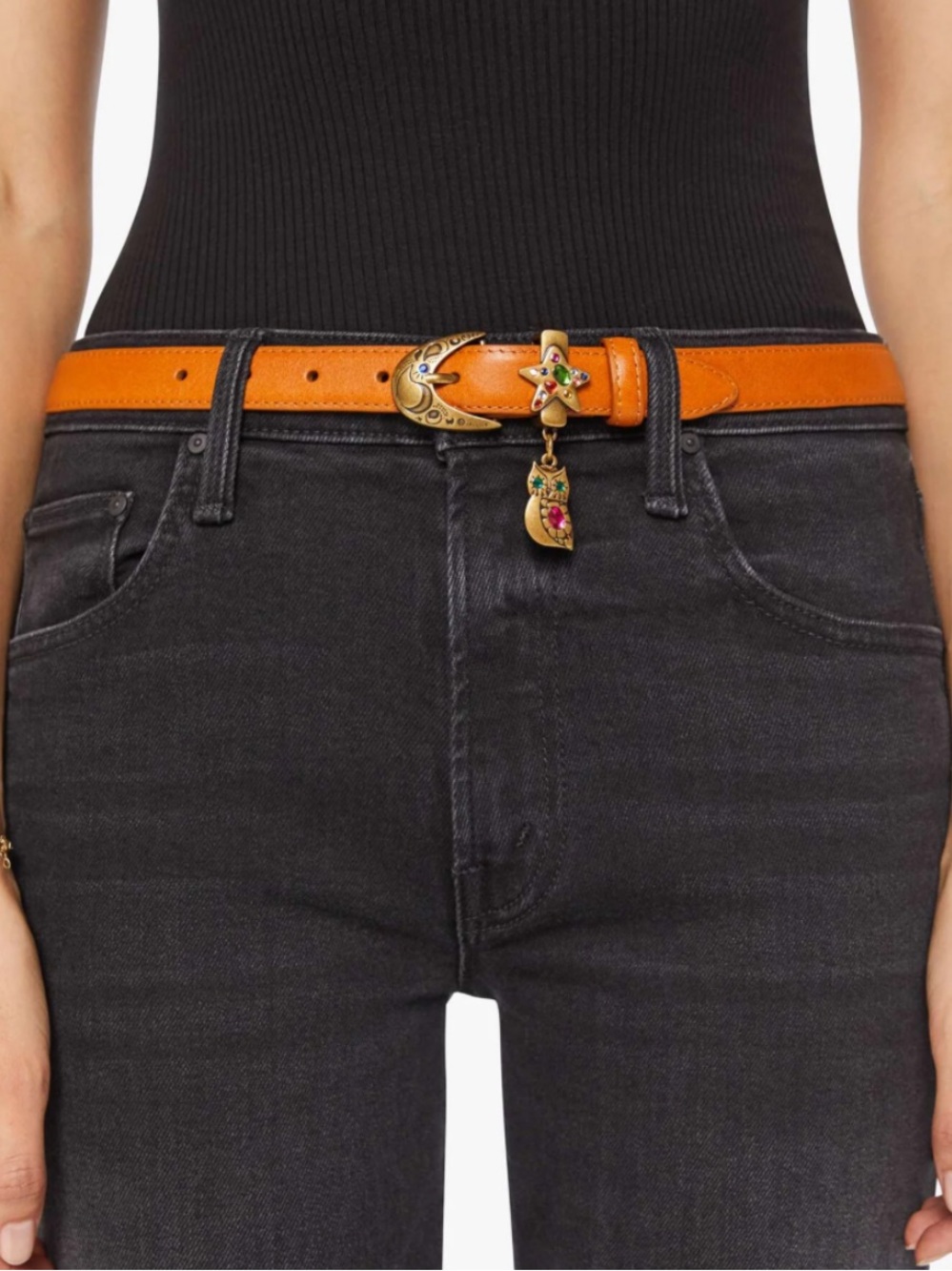 MOTHER Charm School leather belt